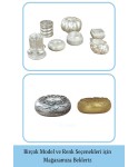 Gümüş Mumluk Şamdan 3 Adet İnce Mum Uyumlu Donut Model